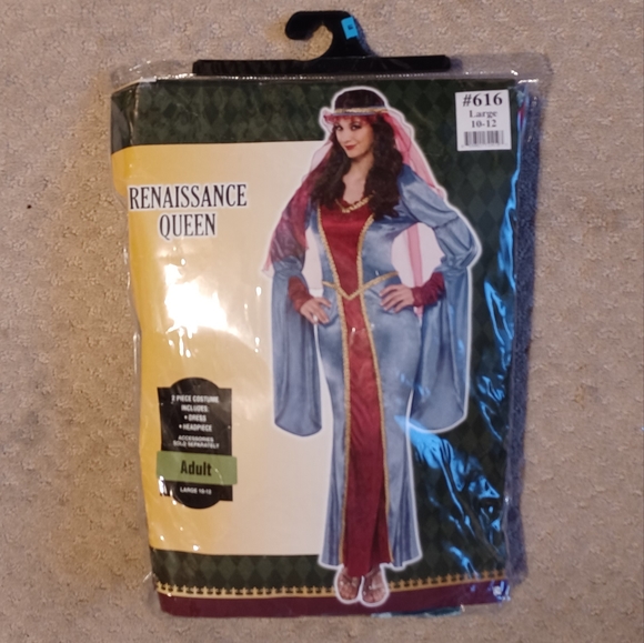 Women's Renaissance Queen Costume (Large/10-12) - Picture 7 of 7